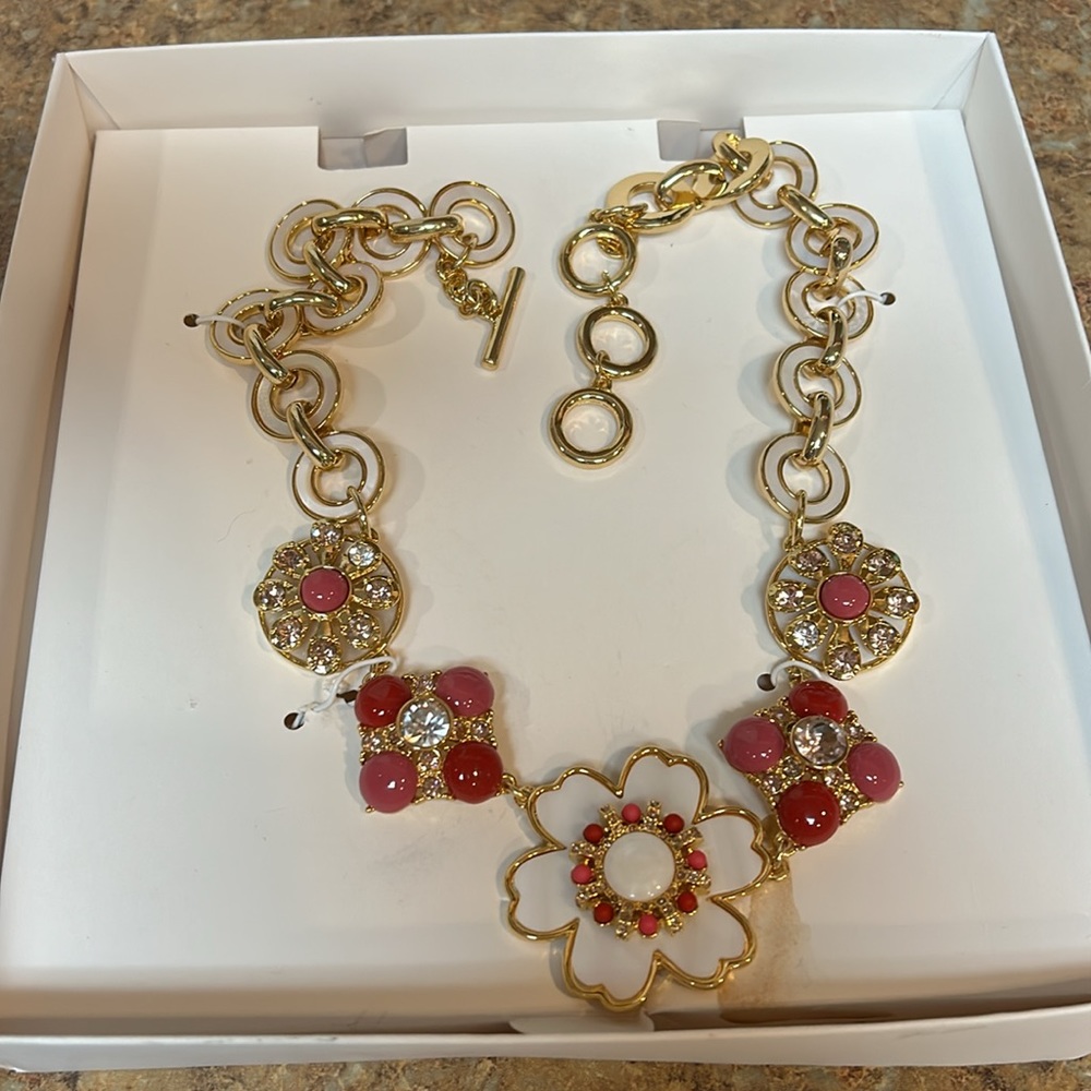 NWT Talbots gold and floral necklace.